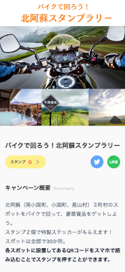 バイクで回ろう！北阿蘇スタンプラリー（熊本県）